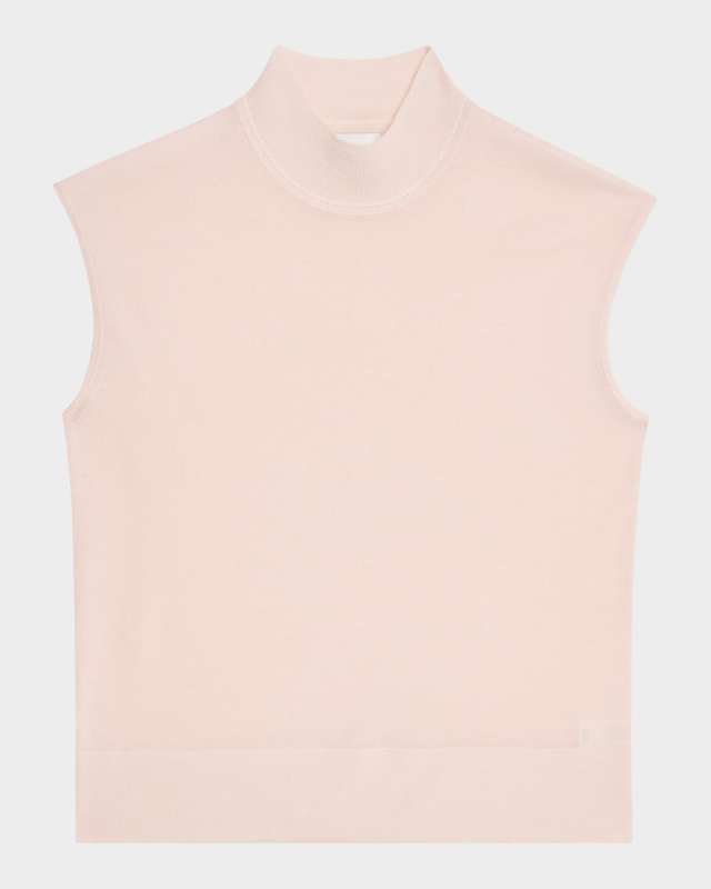 Mock-Neck Fine Gauge Merino Knit Sweater